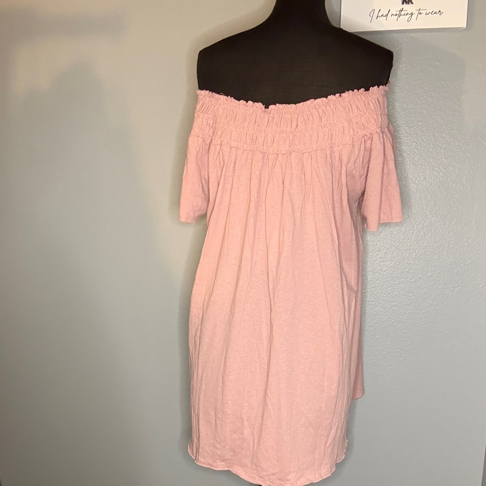 Easel Blush Smocked Neckline Blouse - Picture 6 of 6